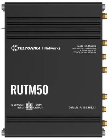 Nezatříděno TEI Teltonika RUTM50 belaidis maršrutizatorius Gigabitinis eternetas Dviguba juosta (2,4 GHz / 5 GHz) 5G Juoda
