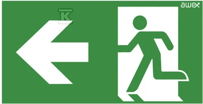 Awex piktograma su rodykle kairėn