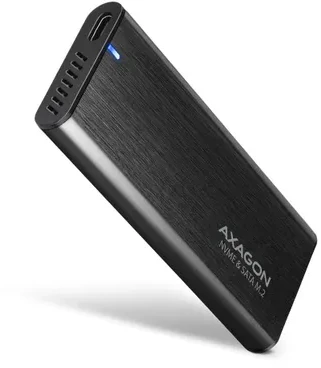 Axagon išorinė USB-C 3.2 Gen 2 metalinė dėžutė M.2 NVMe ir SATA SSD diskams. Be varžtų.