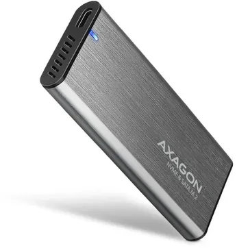 AXAGON išorinė USB-C 3.2 Gen 2 metalinė dėžutė M.2 NVMe ir SATA SSD diskams | EEM2-SG2