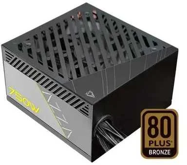 AZZA PSU 750W ATX 80+ bronzos sertifikatas, tylus 120 mm ventiliatorius, 1 x 20+4 kontaktų, 2 x 4+4 kontaktų 12V, 1 x 4 kontaktų diskelis, 2 x 4 kontaktų Molex, 5 x Sata, 4 x 6+2 kontaktų PCI-E, WPS