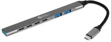 Pelė Bakker Elkhuizen BakkerElkhuizen USB-C Hub 7-in-1 (3 x USB-A + 4 x USB-C)
