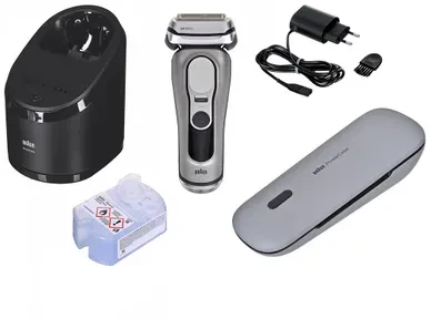 Braun 9675CC Barzdaskutė Series 9 PRO+ Clean&Charge +Power Case / pilkas