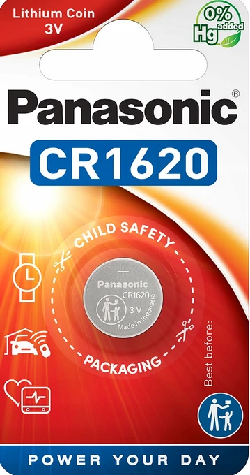 Panasonic elementas CR1620/1BP, 1 vnt.