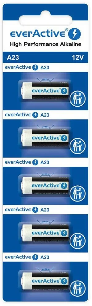 Baterija 23A / A23 / LRV08 everActive 12V (blisterinė pakuotė, 5 vnt.)