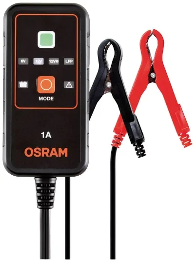 „BATTERYcharge 901“ įkroviklis, įkrovimo įtampa: 6/12 V OSRAM, įkrovimo srovė: 1 A