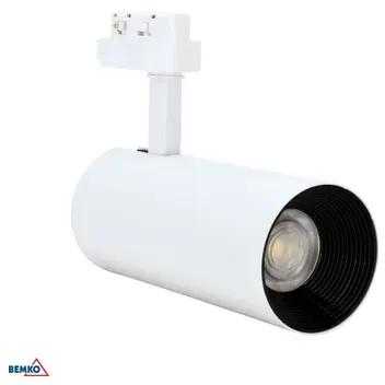 Bemko 30W LED akcentinis šviestuvas į 3 fazių bėgelį VERKO, baltas, 3000K