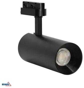 Bemko 30W LED akcentinis šviestuvas į 3 fazių bėgelį VERKO, juodas, 3000K