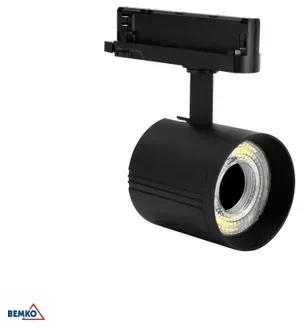Bemko 12-40W LED akcentinis šviestuvas į 3 fazių bėgelį VASKO, juodas, 3000K
