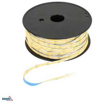 Bemko 12W/m COB LED juosta PREMIUM, 12V, 480LED/m, 3000K, IP20, 50m ritė