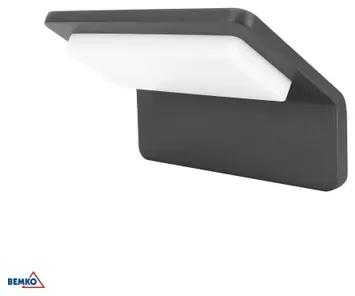 Sieninis šviestuvas Bemko 8,5W LED sieninis fasado šviestuvas VALANT, pilkas, 3000K, IP65