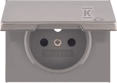 Berker Hager Socket priekinė plokštė su U ir dangteliu iš nerūdijančio plieno (3965777104)