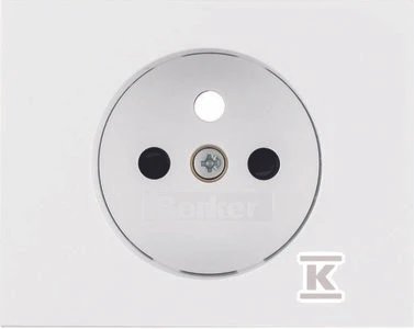 Berker Hager Kištukinių lizdų su įžeminimo ir apertūros baltais kontaktais priekinė plokštė (3965757009)