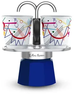 Bialetti Mini Express Kandinsky Kavavirė moka Mėlyna, Sidabrinė