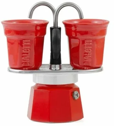 Bialetti Mini Express kavos virimo aparatas, raudonos spalvos, 2 puodeliai
