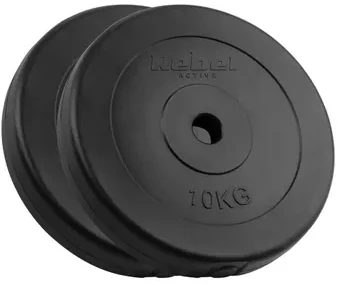Bituminių svarelių rinkinys 2x10kg, skylė 31mm, klasikinė plokštė, REBEL ACTIVE