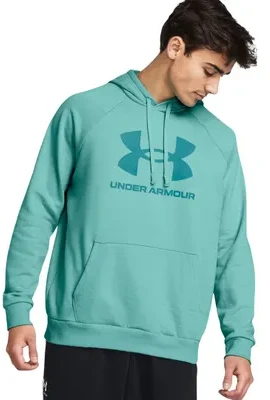 Vyriškas džemperis su gobtuvu Under Armour Rival Fleece Logo, mėtų spalvos