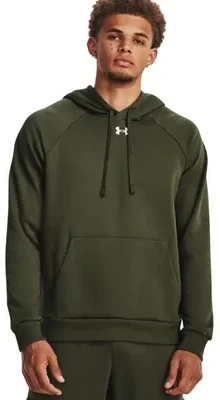 Vyriškas džemperis su gobtuvu Under Armour Rival Fleece, alyvuogių spalvos