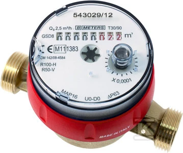 BMETERS Vandens skaitiklis GSD8-RFM karštas vanduo 1/2'' AC Q3 1,6 m3 / h DN15 Vidurys R100 / R50 Am
