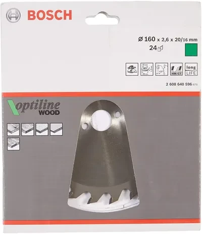 Bosch pjovimo diskas medienai Optiline Wood 160x20/16