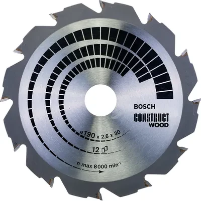 „Bosch PRO Construct“ medienos pjovimo įrankis 190x30x2,6/1,6x12T