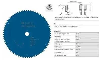 Bosch DISKINIS Pjūklas 305x25,4 mm 80 DANTŲ EXPERT NERŪDIJANČIO PLIENO / NERŪDIJANČIO PLIENO INOX