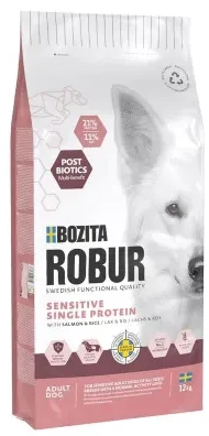 BOZITA Robur Adult Sensitive Single Protein lašiša Mono – sausas pašaras šuniui – 12kg