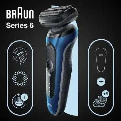 Braun | Shaver | 61-B1500s | Operating time (max) 50 min | Wet & Dry | Mėlyna/Juodas