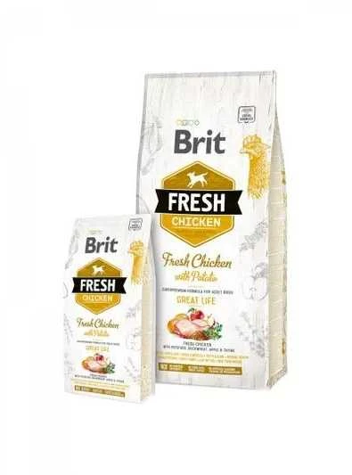 Brit Fresh Dog su vištiena ir bulvėmis Adult 12kg