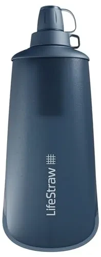 Gertuvė Life Straw Buteliukas su filtrem peak squeeze 1l-mountain mėlynas