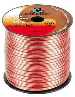 Cabletech Laidas kolonėlėms 2x6.0mm² skaidrus, OFC varinis