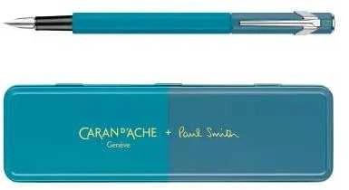 Caran D'ache Caran d`Arche Fountain Pen 849, Paul Smith Ed4, žalsvai mėlyna/plieninė F dėžutė
