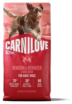 Carni Love Active with Venison &amp; deer meat – sausas šunų maistas – 12 kg