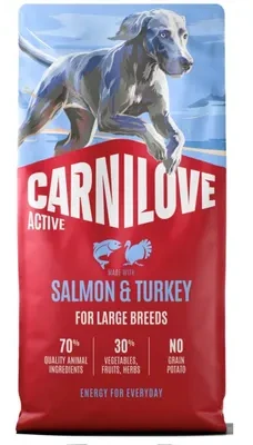 Carni Love Active Dog Adult Large su lašiša ir kalakutiena - dry dog food - 12kg