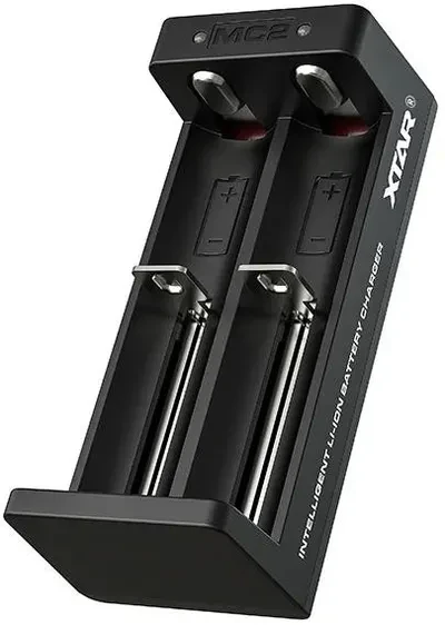 Cilindrinių ličio jonų 18650 Xtar MC2C USB-C akumuliatorių įkroviklis