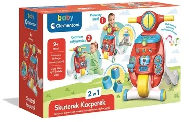 Vaikštynė-stumdukas Clementoni Baby skuterek Kacperek 2in1 su edukaciniu centru