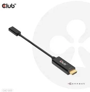 Club 3D CLD CLUB3D CAC-1333 vaizdo kabelio adapteris 0,22 m HDMI A tipo (standartinis) C tipo USB Juoda