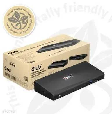 Club 3D CLD CLUB3D CSV-1562 knyginių kompiuterių dokas / jungčių replikatorius Prijungimas USB 3.2 Gen 1 (3.1 Gen 1) Type-C Juoda