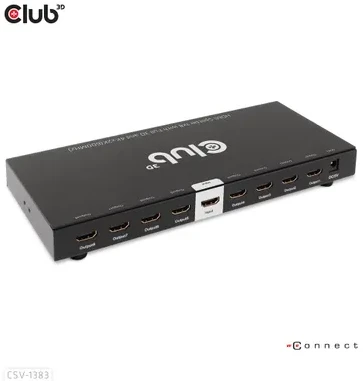Club 3D Club3D vaizdo skirstytuvas 1:8 HDMI 2.0 4K60Hz UHD (600Mhz), 8 prievadai