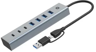 Carruzzo Conceptronic HUBBIES20G sąsajos šakotuvas USB 3.2 Gen 1 (3.1 Gen 1) Type-C 5000 Mbit/ai Pilka