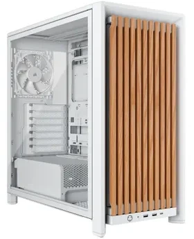 „Corsair FRAME 4000D RS“ medinis kompiuterio korpusas, „Midi-Tower“, E-ATX, medinis, baltas