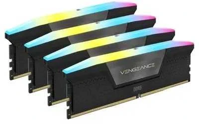 RAM Corsair Vengeance RGB 64GB DDR5-6600 rinkinys (4x 16GB), CL32, juodas
