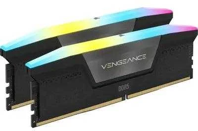 Atminties kortelė telefonui CORSAIR VENGEANCE® RGB 64GB (2x32GB) DDR5 DRAM 6400MT/s CL32 Memory Kit — Juodas