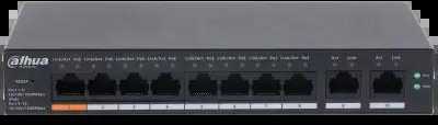 Šakotuvas Dahua CS4010-8GT-60 Switch PoE 8xPoE, 2xUpLink, debesų tvarkymas