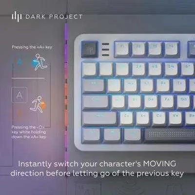 Klaviatūra Dark Project ALU87A dienos šviesa, G3MS cirkonio jungiklis, RU