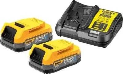 De Walt Akumuliatorius DeWalt DCB1102E2-QW; 18 V; 2x1,7 Ah; Li-ion + pakrovėjas DCB1102
