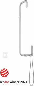 Dušo komplektas su maišytuvu Deante Silia NQS_F4XM, Brushed steel
