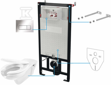 Potinkinis WC komplektas Deante Vital 6in1, CDVS6WPW, Baltas/Chrome