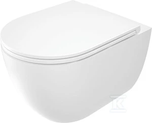 Klozetas Deante Round Rimless su lėtai nusileidžiančiu dangčiu, Baltas