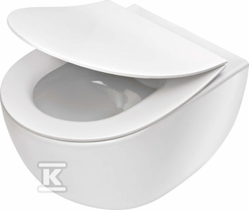 Klozetas Deante Peonia Rimless su lėtai nusileidžiančiu Slim dangčiu, Baltas